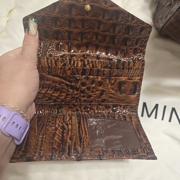 Brahmin Elisa Pecan Melbourne Dust Cover + Wallet Brand New - Picture 8 of 10